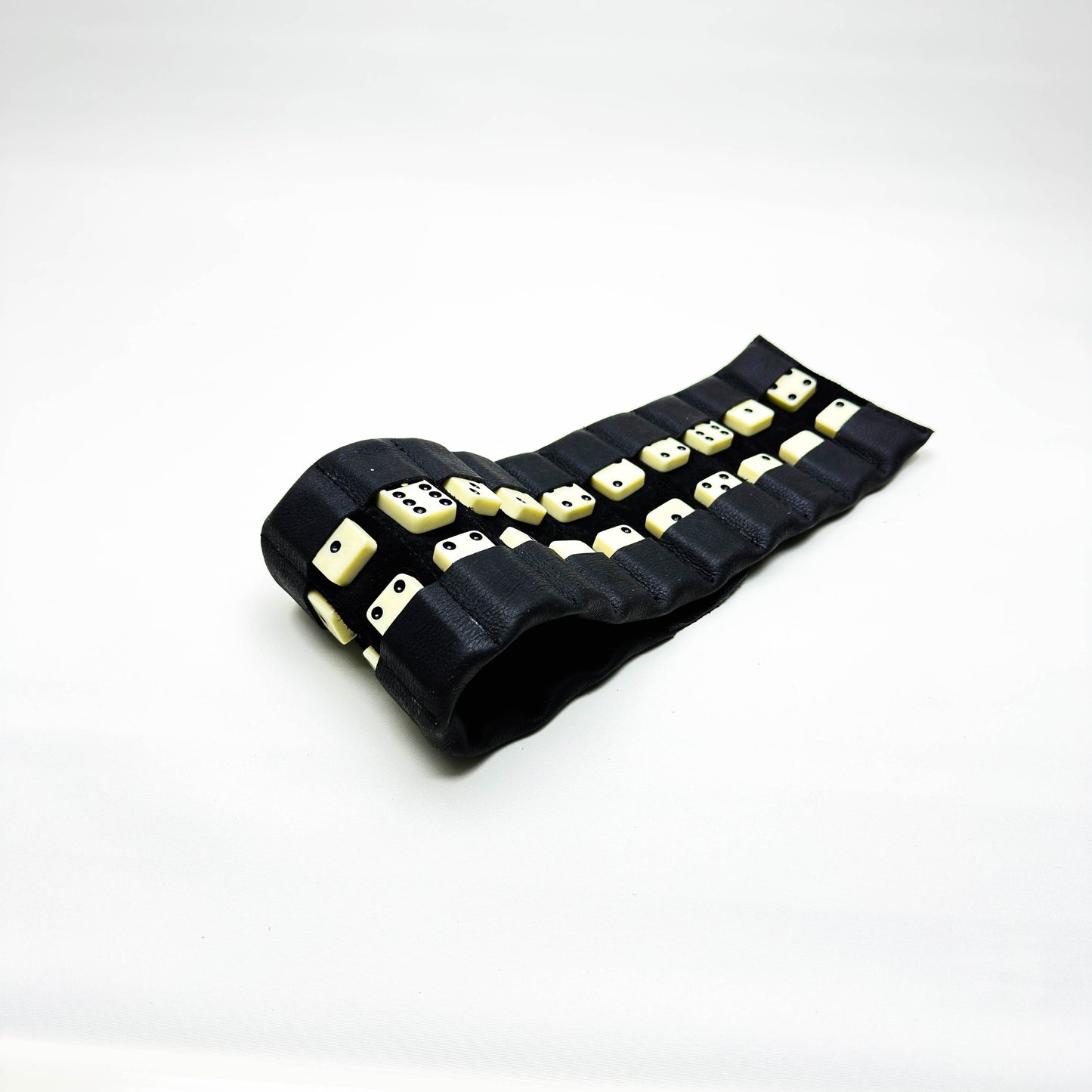 Juego Dominó Cuero Negro