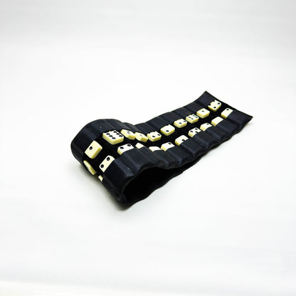 Juego Dominó Cuero Negro